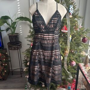 Astr Black  Lace Mini Dress